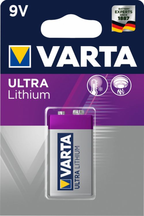 

Батарейка Varta ULTRA Крона 6FR22 BL1 Lithium 9V (6122) (1/10/50), ULTRA Крона 6FR22