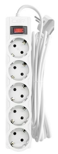 Сетевой фильтр CBR CSF 2505-5.0 White CB 5 евророзеток, длина кабеля 5 метров, белый