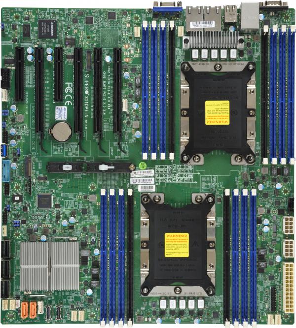 Материнская плата E-ATX Supermicro MBD-X11DPI-NT-B (2xLGA 3647, C622, 16xDDR4, 14 SATA3, 6 PCI-E, E-ATX 12 х 13, 4xUSB 2.0, 5xUSB 3.0, VGA, 2xCOM)
