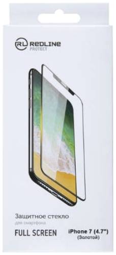 

Защитное стекло Red Line УТ000009972 для Apple iPhone 7 (4.7"), tempered glass, золотая рамка, УТ000009972