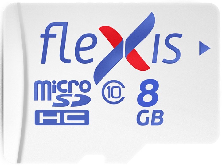 

Карта памяти MicroSDHC 8GB Flexis FMSD008GU1A UHS-I Class 10 U1, с адаптером, FMSD008GU1A