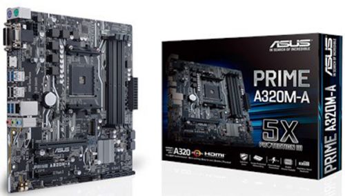 Материнская плата mATX ASUS PRIME A320M-A (AM4,AMD A320,4*DDR4(3200),6*SATA 6G RAID,M.2,3*PCI-E,7.1C