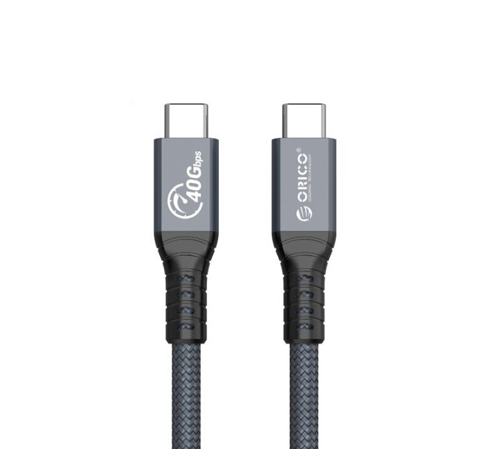 Кабель интерфейсный Orico ORICO-TBZ4-08-GY-BP Thunderbolt 4, USB Type-C(m)/Type-C(m), 0,8 м, 100 Вт,