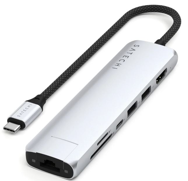 

Док-станция Satechi ST-P7SS 7-IN-1 USB-C SLIM MULTIPORT ADAPTER WITH ETHERNET, ST-P7SS