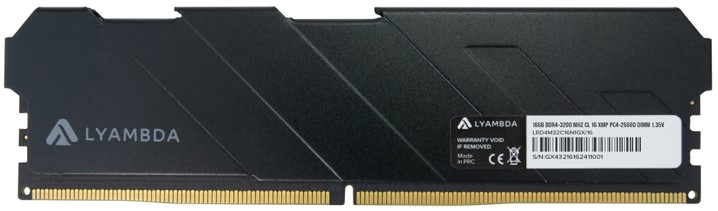 

Модуль памяти DDR4 16GB Lyambda LRD4M32C16N1GX/16 PC4-25600 3200MHz CL16 1.35V, XMP, heatsink, LRD4M32C16N1GX/16