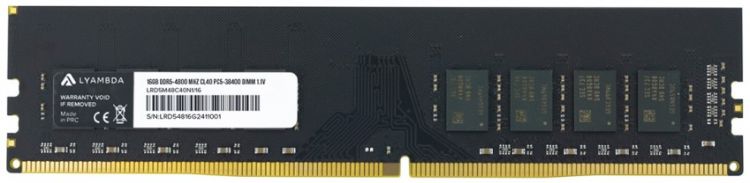 

Модуль памяти DDR5 16GB Lyambda LRD5M48C40N1/16 PC5-38400 4800MHz CL40 1.1V, LRD5M48C40N1/16