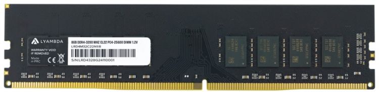 

Модуль памяти DDR4 8GB Lyambda LRD4M32C22N1/8 PC4-25600 3200MHz CL22 1.2V, LRD4M32C22N1/8