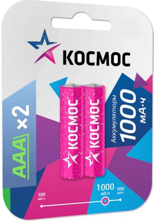 

Аккумулятор Космос KOCR03NIMH(1000MAH) Ni-Mh, ААА (LR03, R03, UM4, 2 шт, 1000 мАч, KOCR03NIMH(1000MAH)
