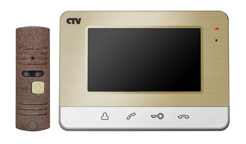 Комплект CTV CTV-DP401 антиван вызывная панель CTV-D10NG и цв. монитор CTV-M401, шампань