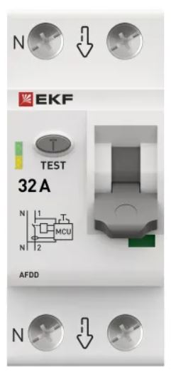 

Устройство защиты от дугового пробоя EKF afdd-2-32-pro УЗДП 1P+N 32А PROxima, afdd-2-32-pro