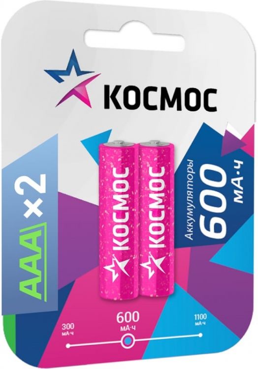 

Аккумулятор Космос KOCR03NIMH(600MAH) Ni-Mh, ААА (LR03, R03, UM4), 2 шт, 600 мАч, KOCR03NIMH(600MAH)