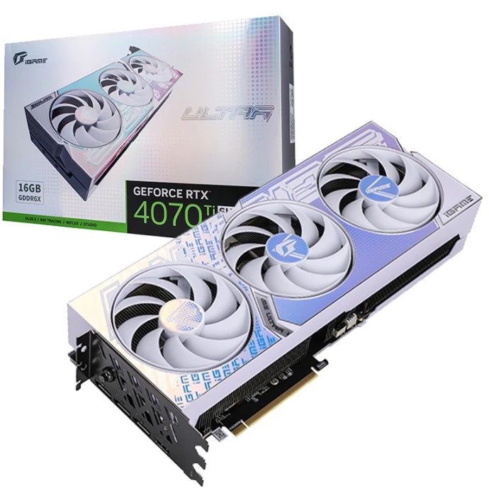 

Видеокарта PCI-E Colorful GeForce RTX 4070 Ti SUPER iGame Ultra W OC (RTX 4070 Ti SUPER Ultra W OC 16GB-V) 16GB GDDR6X 256bit 5nm 2340/21000MHz 3*DP H, GeForce RTX 4070 Ti SUPER iGame Ultra W OC (RTX 4070 Ti SUPER Ultra W OC 16GB-V)