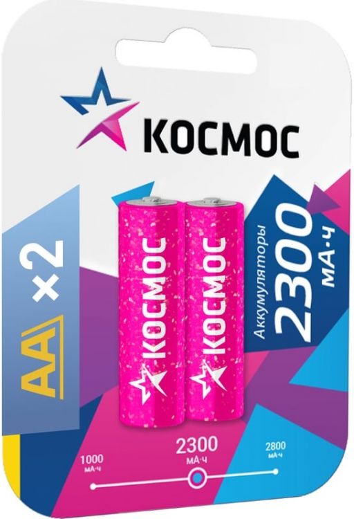 

Аккумулятор Космос KOCR6NIMH(2300MA)max Ni-Mh, АА (LR6, R6, UM3), 2 шт, 2300 мАч, KOCR6NIMH(2300MA)max