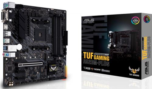 Материнская плата mATX ASUS TUF GAMING A520M-PLUS 90MB14Y0-M0EAY0 (AM4, AMD A520, 4*DDR4(4800), 4*SA