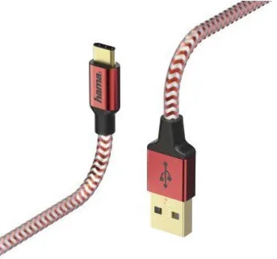 

Кабель интерфейсный HAMA 00178296 USB Type-C (m)/USB A(m), 1.5м, красный, 00178296