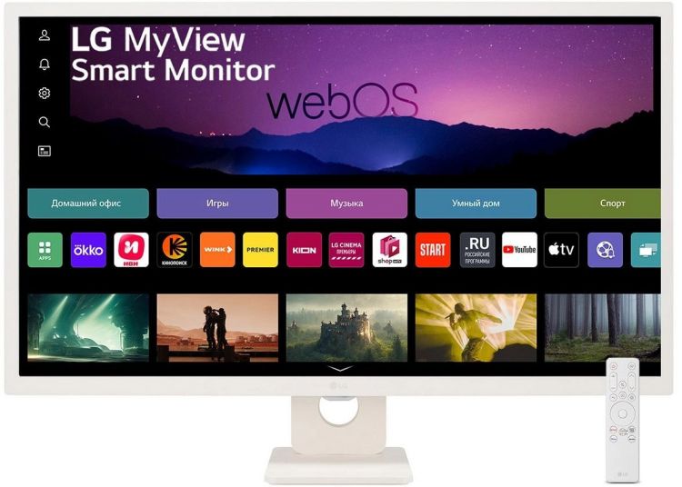 Монитор 31,5" LG MyView 32SR50F-W 1920x1080, 250cd, 178гр/178гр, IPS LED, 16:9, 60Hz, HDMI, USB