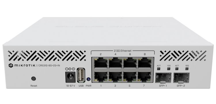 

Коммутатор управляемый Mikrotik CRS310-8G+2S+IN 8x1gbit RJ45, 2xSFP+, indoor, CRS310-8G+2S+IN