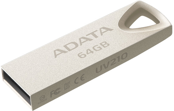 Накопитель USB 2.0 64GB ADATA UV210 серебристый
