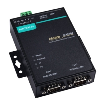 

Преобразователь MOXA MGate MB3280 2 Port RS-232/422/485 Modbus TCP to Serial Gateway, MGate MB3280