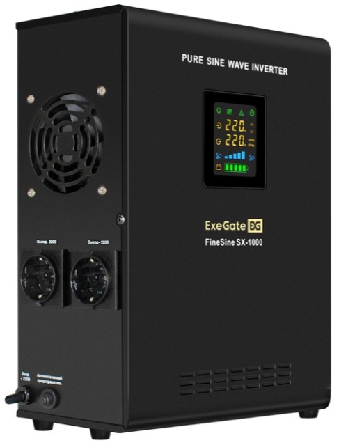 

Источник бесперебойного питания Exegate FineSine SX-1000.LCD.AVR.2SH EX295997RUS (инвертор, синус, для котла, настенный) 1000VA/600W, чистая синусоида, FineSine SX-1000.LCD.AVR.2SH