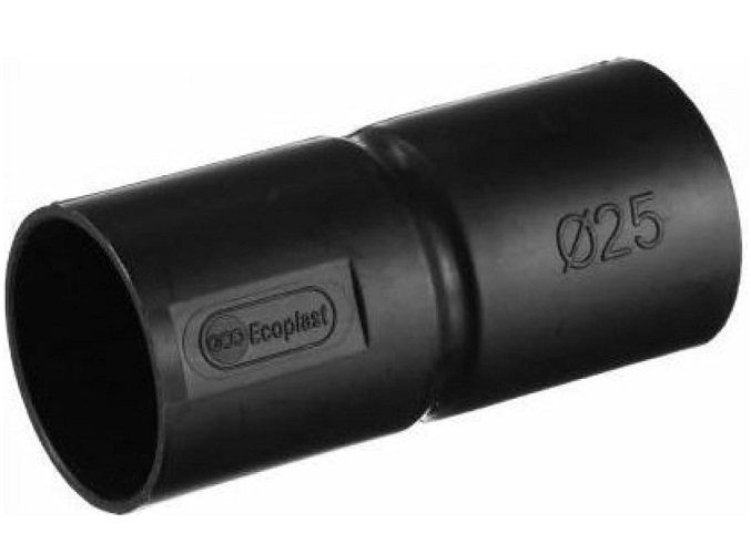 Муфта соединительная Ecoplast 42525BL MAG25 для труб D25мм, цвет чёрный (50шт)