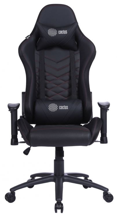 Кресло игровое Cactus CS-CHR-0099BLR черный/красный эко.кожа металл кресло игровое cactus cs chr gs200blr до 120 кг подставка для ног экокожа черно красное
