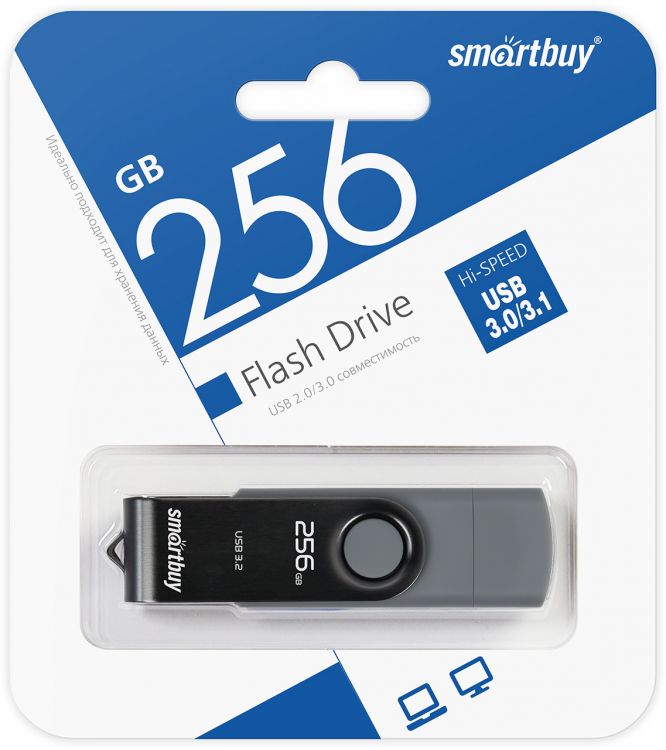 

Накопитель USB 3.0 256GB SmartBuy SB256GB3DUOTWK Twist Dual (USB Type-C + USB Type-A) черный, SB256GB3DUOTWK