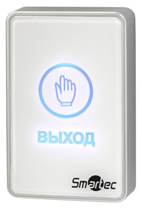 Кнопка выхода Smartec ST-EX020LSM-WT сенсорная, накладная, пластик, НЗ/НР контакты, 12-24 В(DC), белая