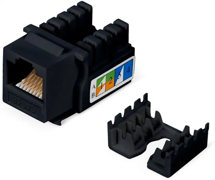 Cabeus KJ-RJ45-Cat.5e-90-BK