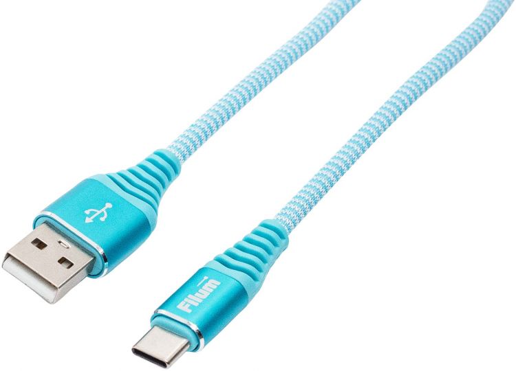 Кабель интерфейсный USB 2.0 Filum FL-CPro-U2-AM-CM-1M-BL1 1 м., синий, 2A, разъемы: USB A male- USB Type С male, пакет.