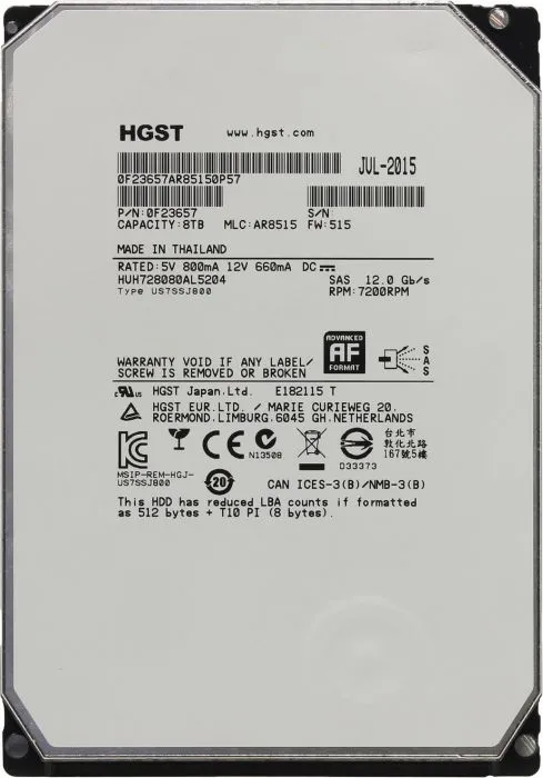 фото HGST HUH728080AL5204