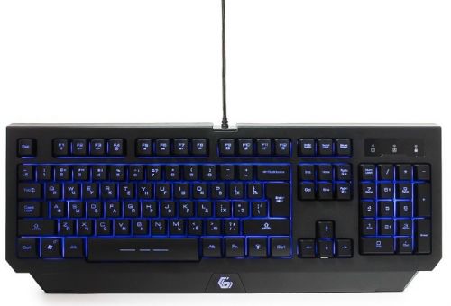 Клавиатура проводная Gembird KB-G300L черная, USB, 104 клавиши, подсветка-3 цвета, FN, 1.75м