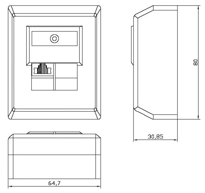 фото Hyperline SB-GTS1-8P8C-C6-SH-WH