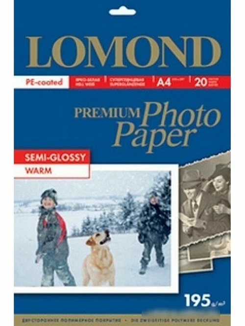 

Фотобумага Lomond 1101307 ПРЕМИУМ для стр.печати А4, 195 г/м2 односторонняя Warm Semi- Glossy (20л), 1101307