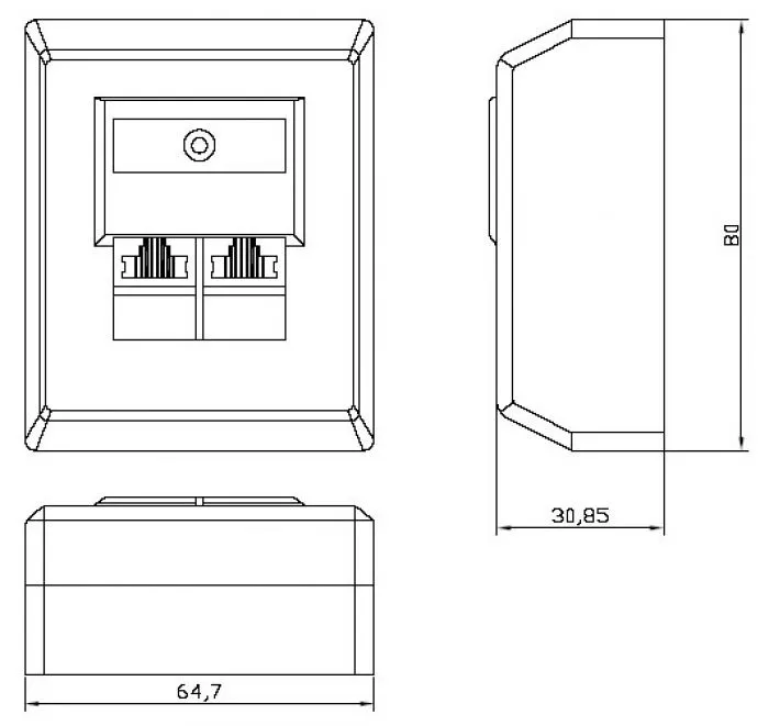 фото Hyperline SB-GTS2-8P8C-C6-SH-WH