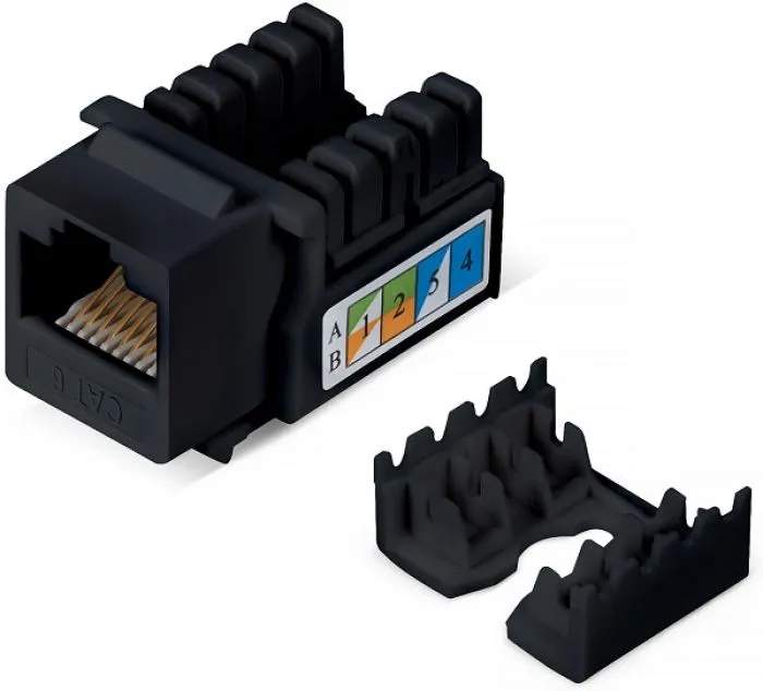 Cabeus KJ-RJ45-Cat.6-90-BK