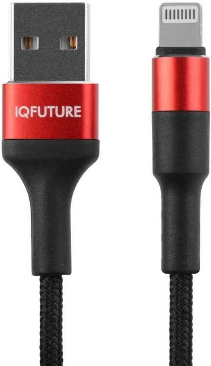 

Кабель интерфейсный IQFuture IQ-UL2A USB/Lightning, 2A, 1.2 м, чёрный, IQ-UL2A