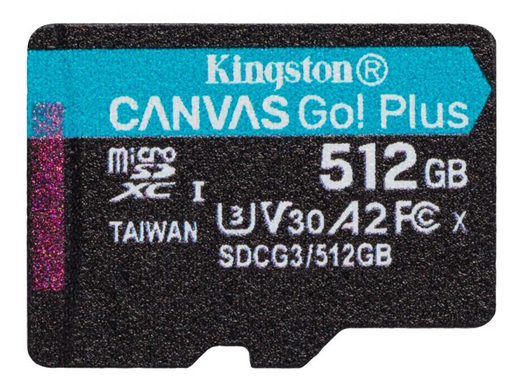 

Карта памяти MicroSDXC 512GB Kingston SDCG3/512GBSP UHS-II Class U3 V30 A2, чтение: 170Мб/с, запись: 90Мб/с, без адаптера, SDCG3/512GBSP