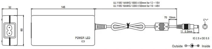 Mean Well GSM90B19-P1M