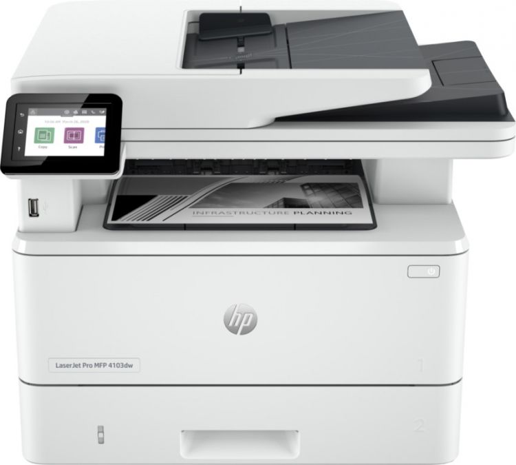 

МФУ HP LaserJet Pro MFP M4103dw 2Z635A A4, 38ppm, Duplex, ADF, USB/Wi-Fi/Ethernet, tray 100+250, LaserJet Pro MFP M4103dw