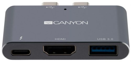 Док-станция Canyon DS-1 CNS-TDS01DG USB-A 3.0, HDMI 4K, Thunderbolt 3, 100W, черно-серый