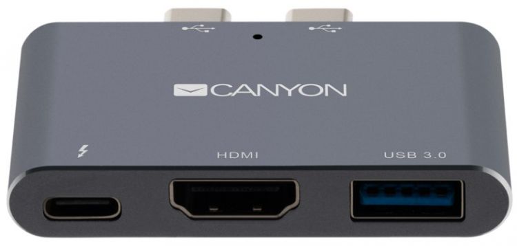 

Док-станция Canyon DS-1 CNS-TDS01DG USB-A 3.0, HDMI 4K, Thunderbolt 3, 100W, черно-серый, DS-1