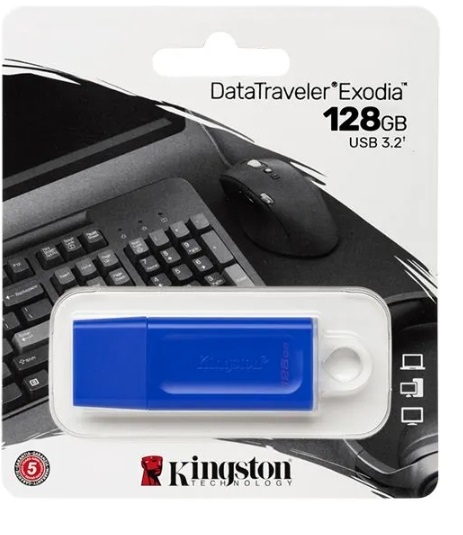 

Накопитель USB 3.2 128GB Kingston KC-U2G128-7GB DataTraveler Exodia, синий, KC-U2G128-7GB