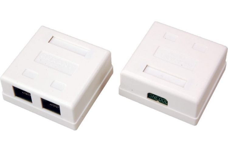 

Розетка Rexant 06-0105-C сетевая LAN, на стену, (2 гнездо 8Р8С (Rj-45), 5e кат), 06-0105-C