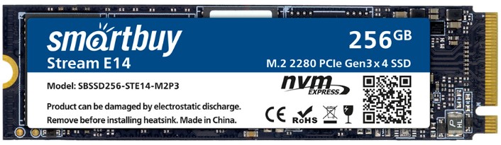 Накопитель SSD M.2 2280 SmartBuy SBSSD256-STE14-M2P3 Stream E14 256GB NVMe PCIe3