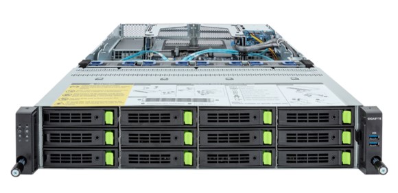 Серверная платформа 2U GIGABYTE R283-S90 (2*LGA4677, C741, 32*DDR5 (5600), 12*3.5/2.5 Gen4 NVMe/SATA/SAS HS, 2*2.5 SATA/SAS HS, 5*PCIE, 2*Glan, Mla