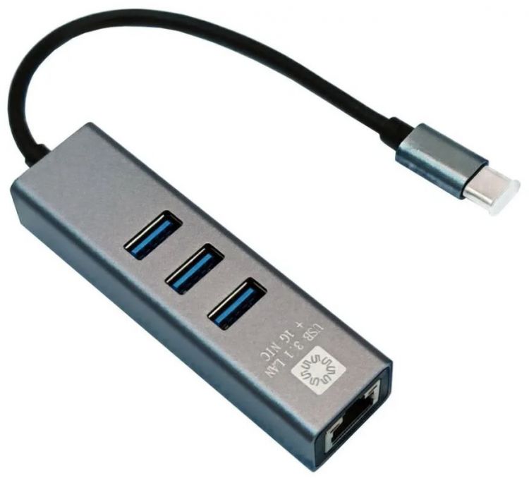 

Сетевая карта 5bites UA3C-45-12BK USB3.1 / 3*USB3.0 / RJ45 1G / AL / GREY, UA3C-45-12BK