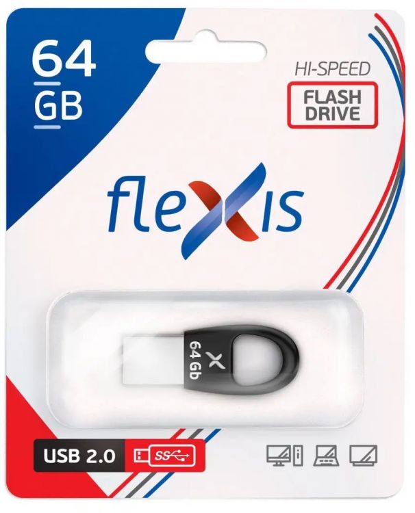 

Накопитель USB 2.0 64GB Flexis RB-102 чёрный, RB-102