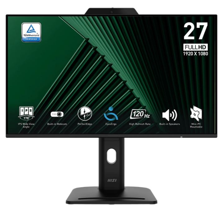 

Монитор 27" MSI PRO MP272PMG 9S6-3PD99T-004 1920x1080, 16:9, IPS, 1500:1, 100M:1, 4ms, cam, HDMI, DP, VGA, 2xUSB-A, USB-B, Speaker, Tilt, Swivel, Heig, PRO MP272PMG