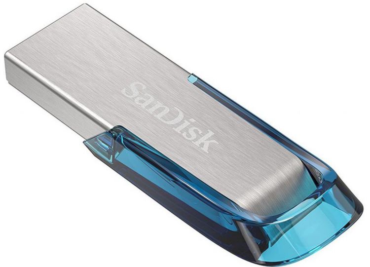 

Накопитель USB 3.0 32GB SanDisk Ultra Flair SDCZ73-032G-G46B серебристый/голубой, Ultra Flair